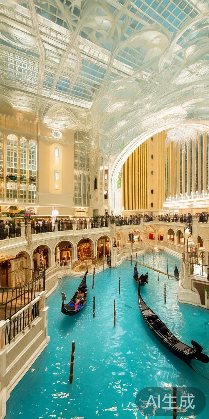 在澳门金沙城内，最引人注目的莫过于澳门威尼斯人度假